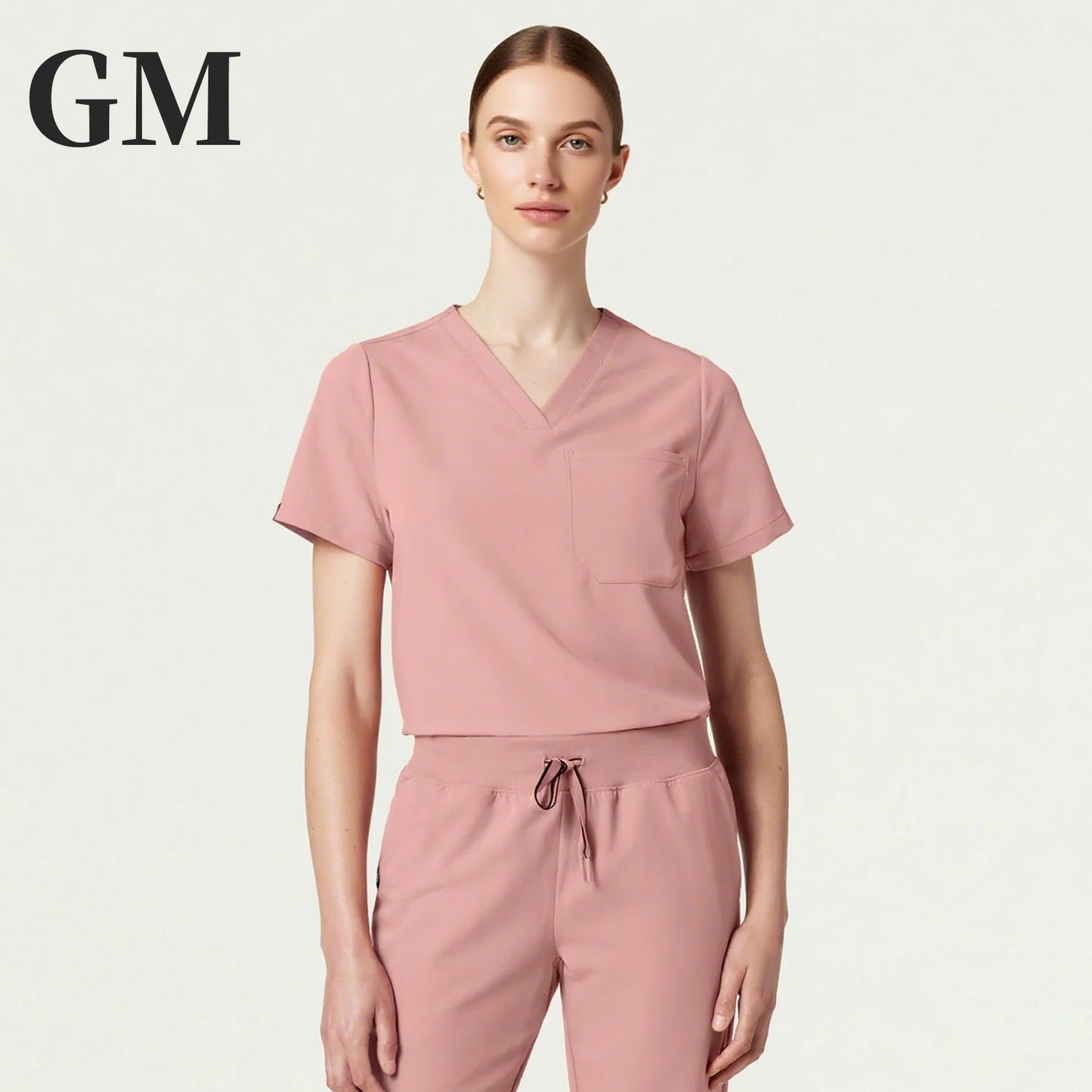 3pocket V neck classic style scrubs uniform hospital uniform V neck top  female top