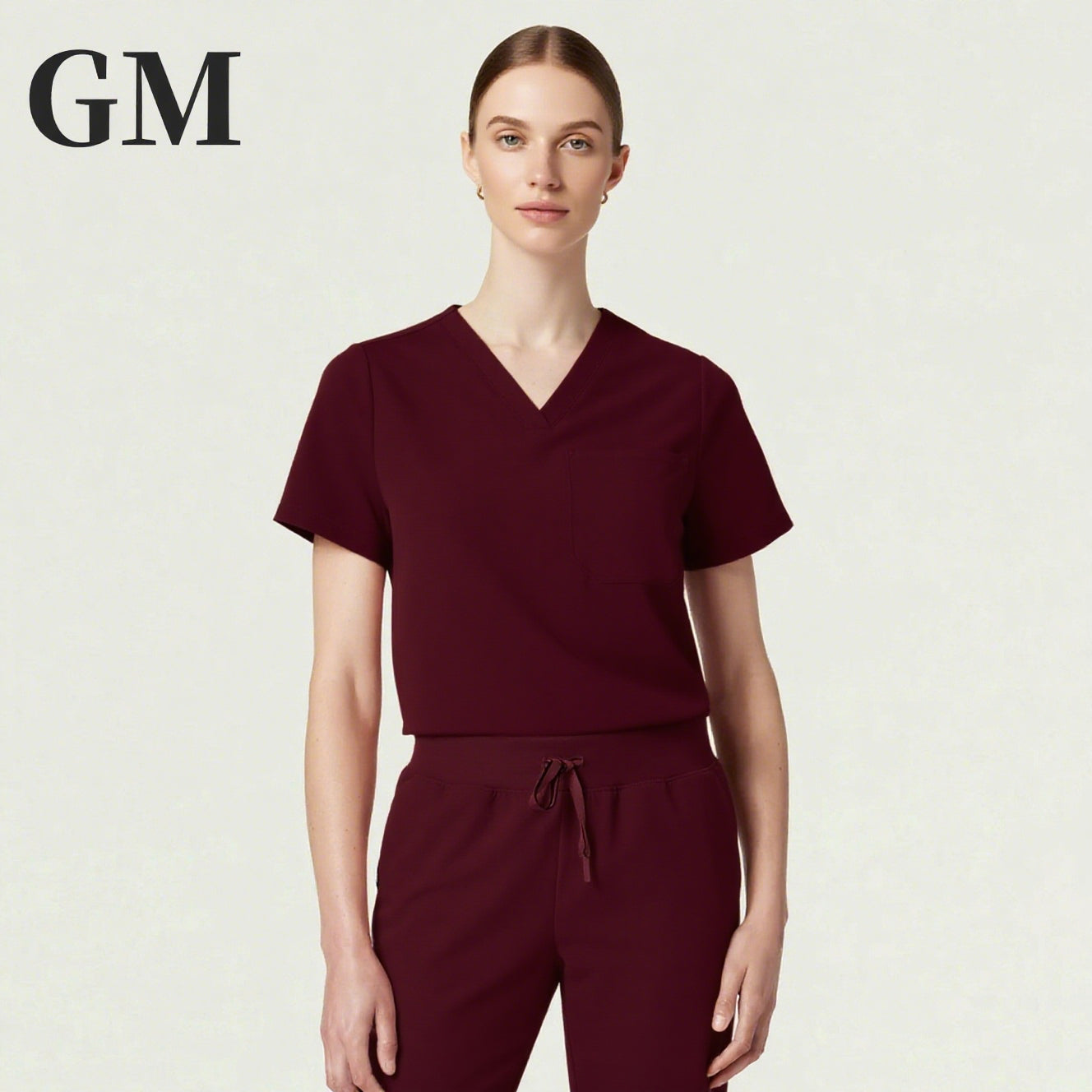 3pocket V neck classic style scrubs uniform hospital uniform V neck top  female top